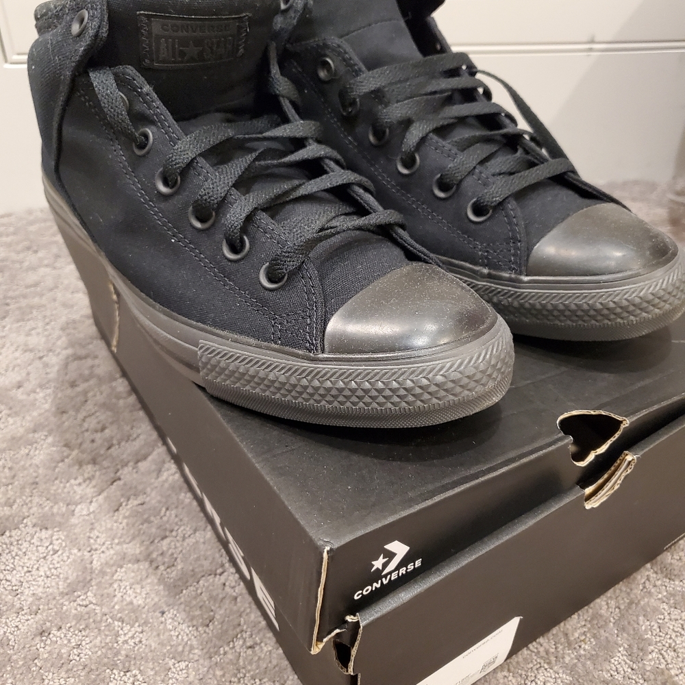 Mens Converse All Star all black high tops New in Box 11.5